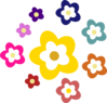 Flowers In Various Colors Clip Art